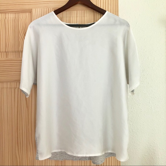 J Crew white/grey top - Picture 6 of 10